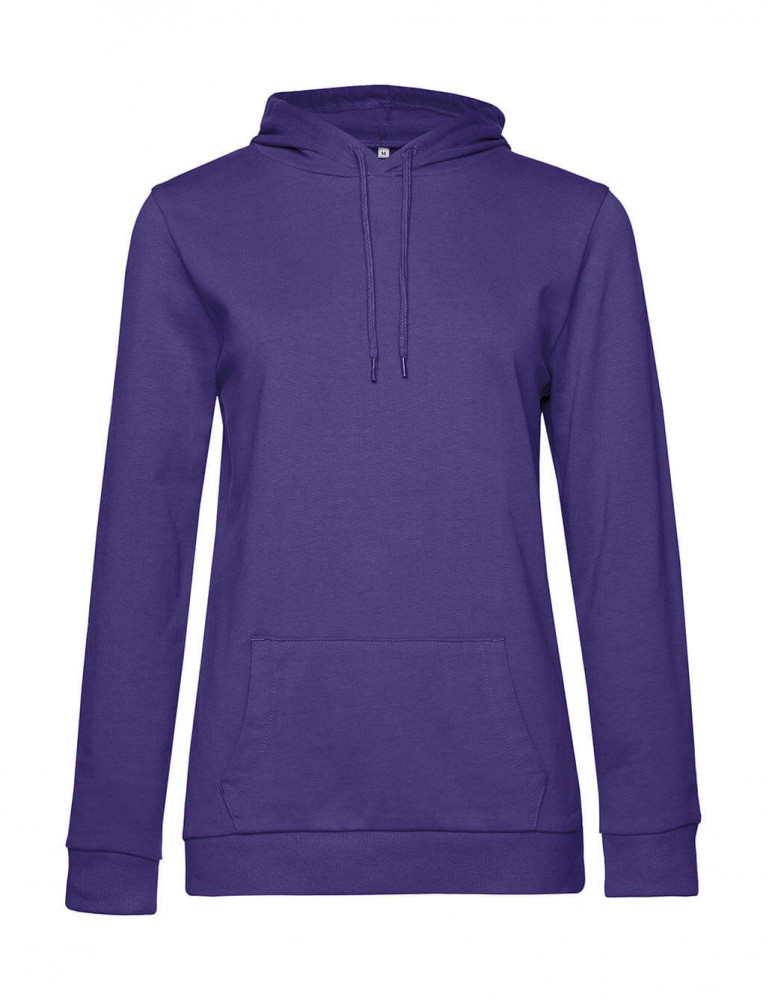 Női kapucnis hosszú ujjú pulóver B and C #Hoodie /women French Terry L, Sugárzó lila