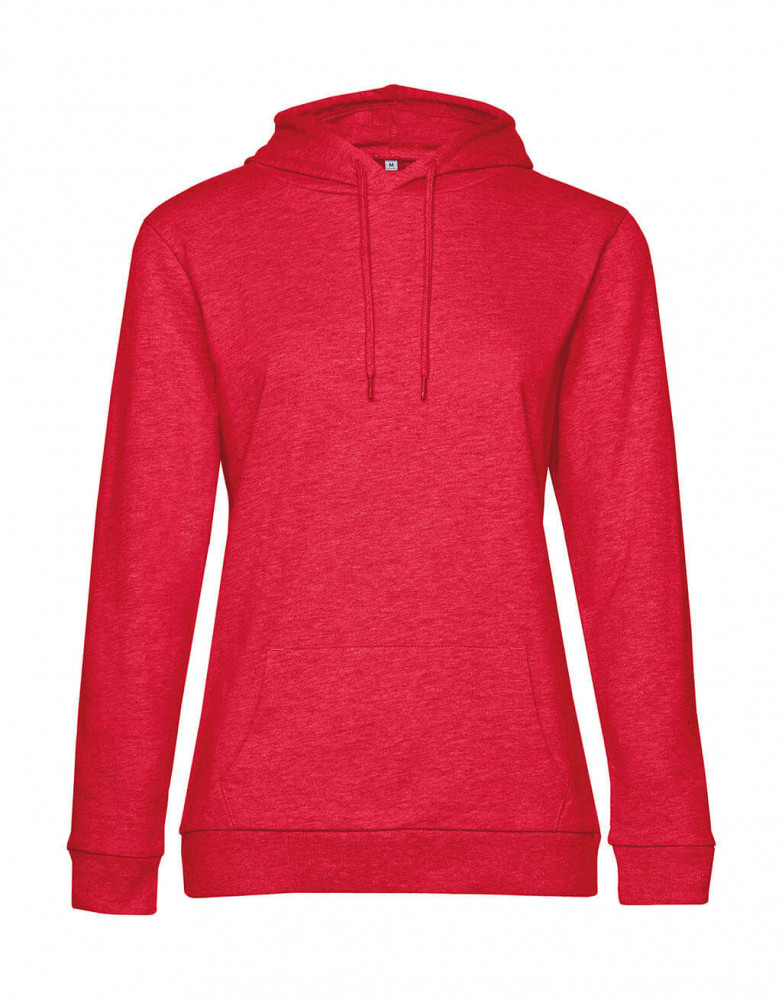 Női kapucnis hosszú ujjú pulóver B and C #Hoodie /women French Terry XL, Heather Piros