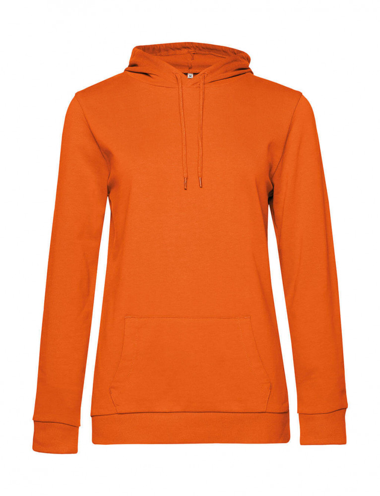 Női kapucnis hosszú ujjú pulóver B and C #Hoodie /women French Terry 2XL, Narancssárga