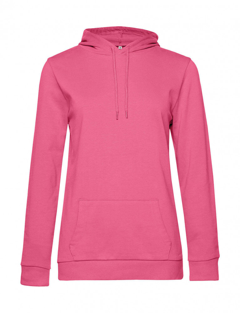 Női kapucnis hosszú ujjú pulóver B and C #Hoodie /women French Terry 2XL, Rózsaszín Fizz