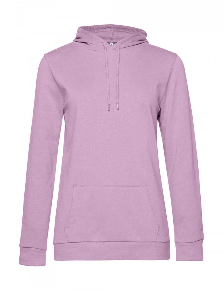 Női kapucnis hosszú ujjú pulóver B and C #Hoodie /women French Terry XS, Cukorka rózsaszín