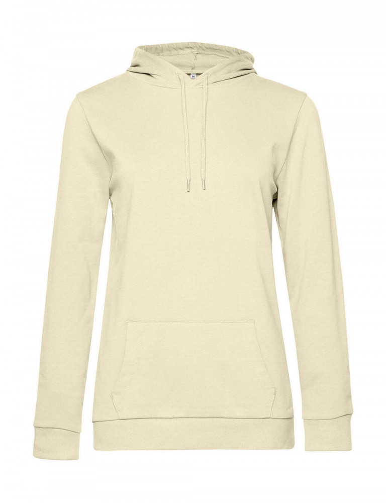 Női kapucnis hosszú ujjú pulóver B and C #Hoodie /women French Terry L, Halványsárga