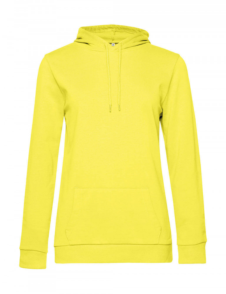 Női kapucnis hosszú ujjú pulóver B and C #Hoodie /women French Terry S, Napsárga