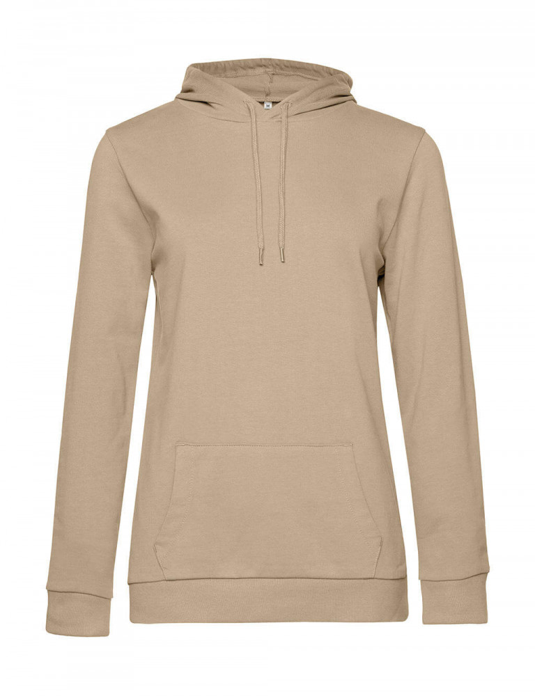 Női kapucnis hosszú ujjú pulóver B and C #Hoodie /women French Terry 2XL, Sivatag
