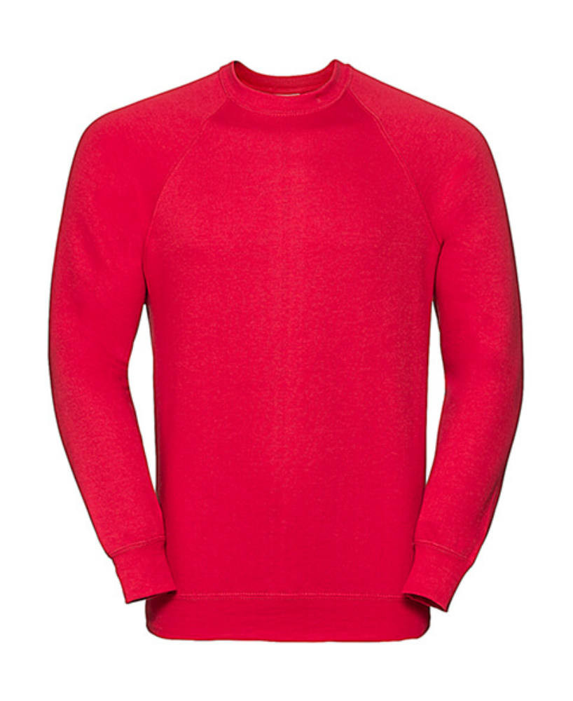 Férfi pulóver hosszú ujjú Russell Europe Raglan Sweatshirt - S, Piros