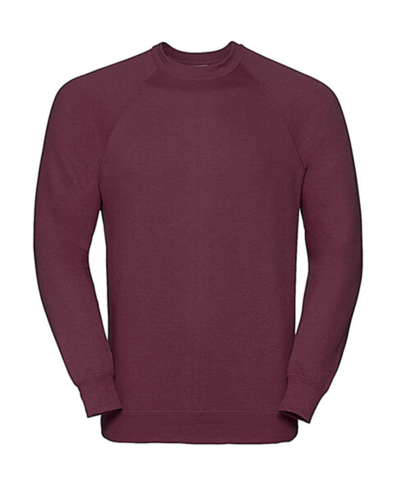 Férfi pulóver hosszú ujjú Russell Europe Raglan Sweatshirt - L, Burgundi vörös