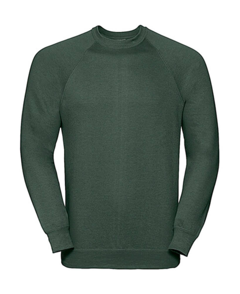 Férfi pulóver hosszú ujjú Russell Europe Raglan Sweatshirt - L, Sötétzöld