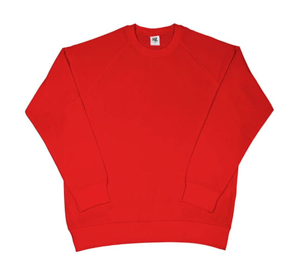 Férfi pulóver hosszú ujjú SG Raglan Sweat - M, Piros