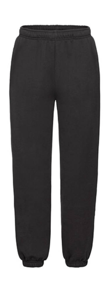 Gyerek Tréningnadrág Hosszú Fruit of the Loom Premium Elasticated Cuff Jog Pants Kids - 152 (12-13), Fekete