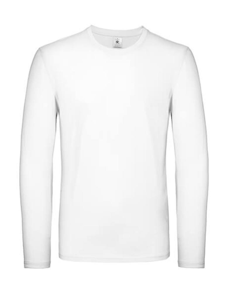 Férfi hosszú ujjú póló B&C #E150 LSL -3XL, Fehér