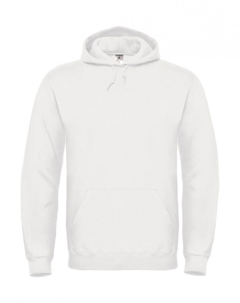 Férfi kapucnis hosszú ujjú pulóver B and C ID.003 Cotton Rich Hooded Sweatshirt M, Fehér