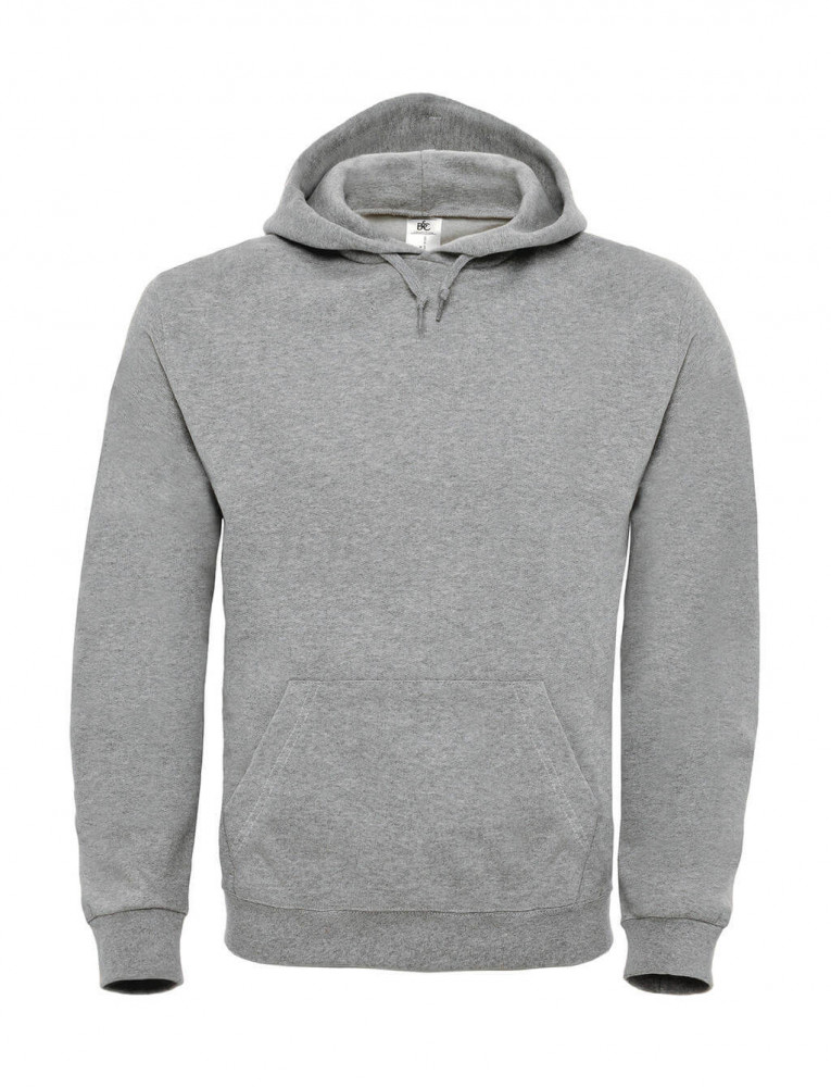 Férfi kapucnis hosszú ujjú pulóver B and C ID.003 Cotton Rich Hooded Sweatshirt XS, Heather szürke