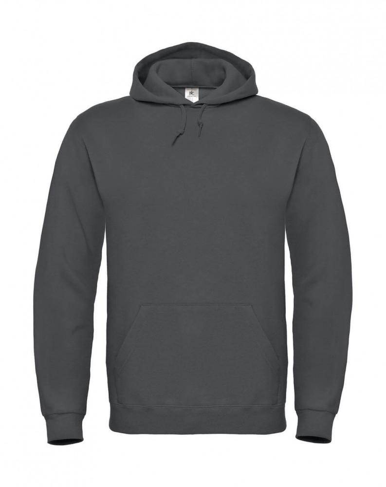 Férfi kapucnis hosszú ujjú pulóver B and C ID.003 Cotton Rich Hooded Sweatshirt L, Anthracite