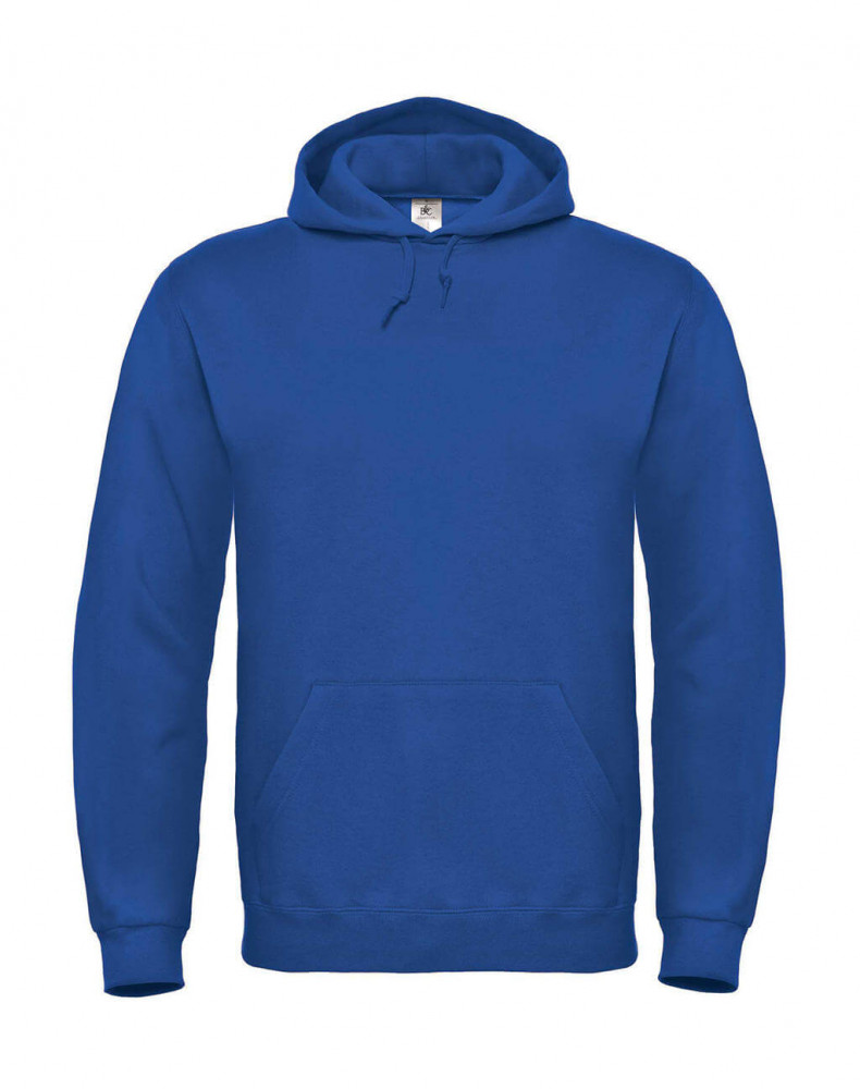 Férfi kapucnis hosszú ujjú pulóver B and C ID.003 Cotton Rich Hooded Sweatshirt L, Királykék