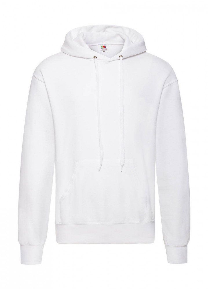 Férfi kapucnis hosszú ujjú pulóver Fruit of the Loom Classic Hooded Sweat 4XL, Fehér