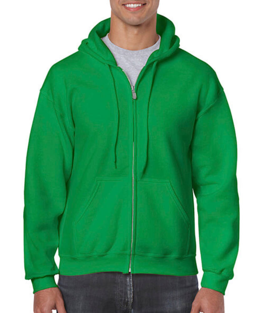 Férfi Pulóver Kapucnis Hosszú ujjú Gildan Heavy Blend Adult Full Zip Hooded Sweat - S, Ír zöld