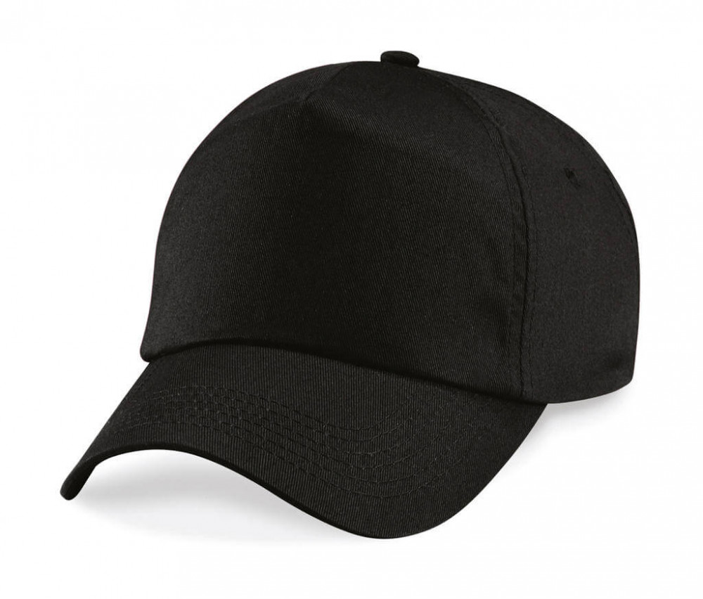 Gyerek sapka Beechfield Junior Original 5 Panel Cap Egy méret, Fekete