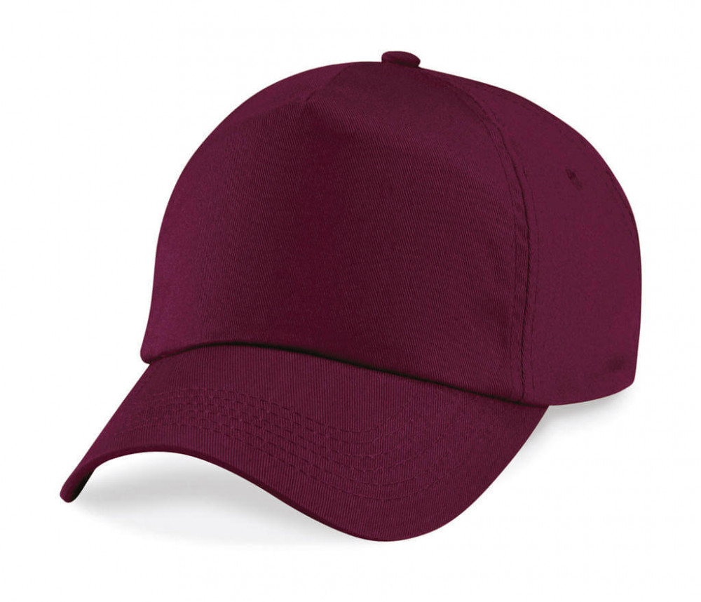 Gyerek sapka Beechfield Junior Original 5 Panel Cap Egy méret, Burgundi