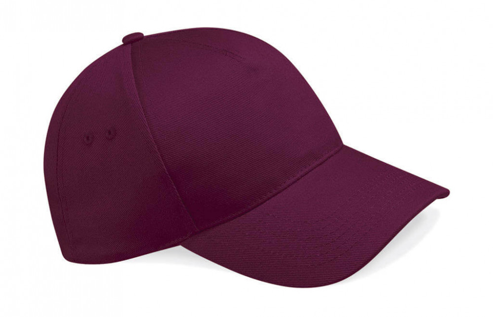 Uniszex sapka Beechfield Ultimate 5 Panel Cap Egy méret, Burgundi