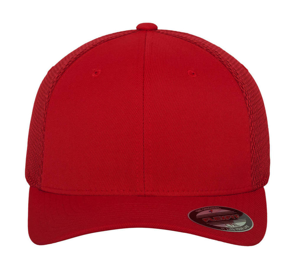 Uniszex Sapka Flexfit Tactel Mesh Cap -S/M, Piros