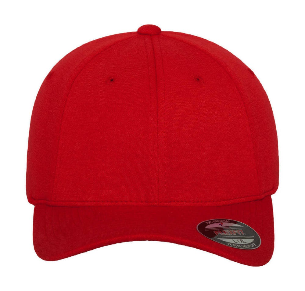 Uniszex Sapka Flexfit Double Jersey Cap -S/M, Piros