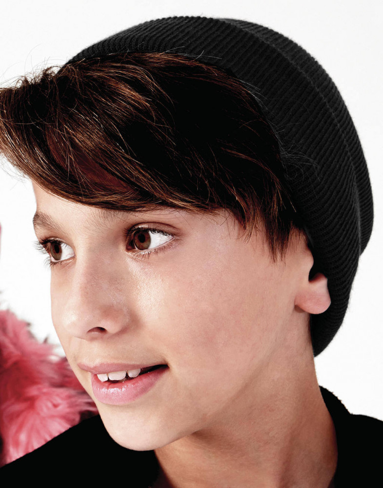 Gyerek téli sapka Beechfield Junior Original Cuffed Beanie Egy méret, Világos piros