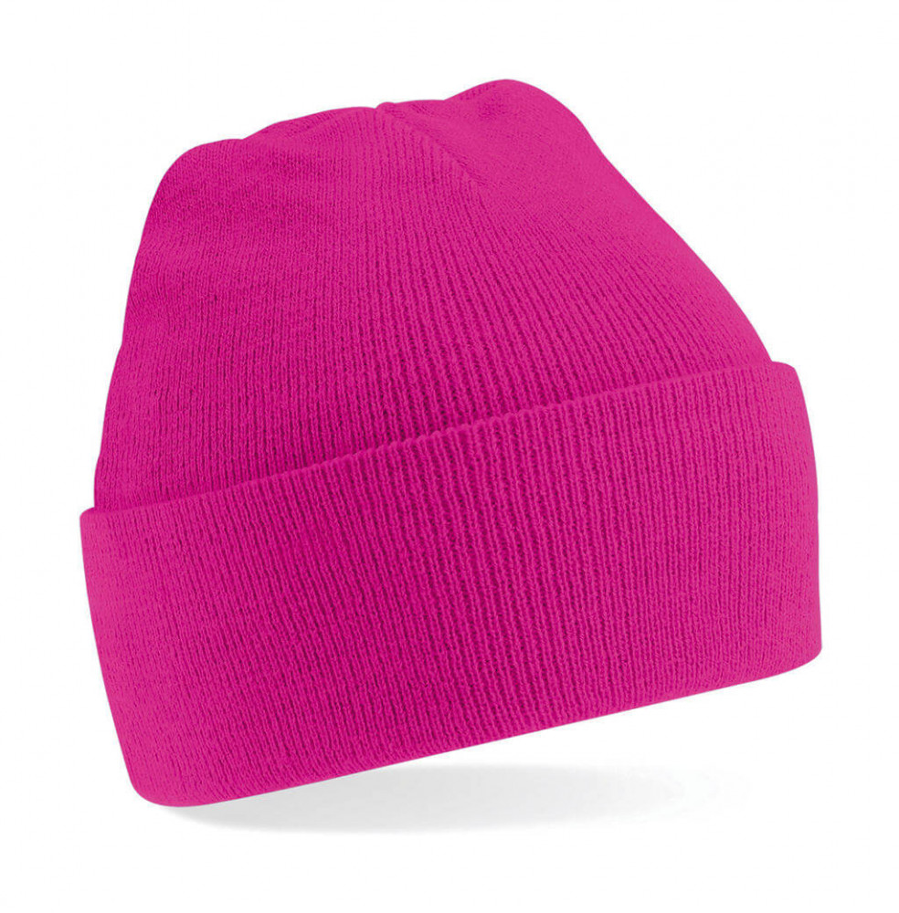 Gyerek téli sapka Beechfield Junior Original Cuffed Beanie Egy méret, Fuchsia
