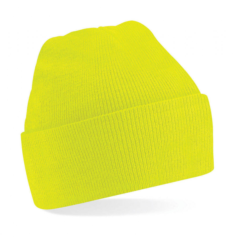 Gyerek téli sapka Beechfield Junior Original Cuffed Beanie Egy méret, Fluorescent Sárga
