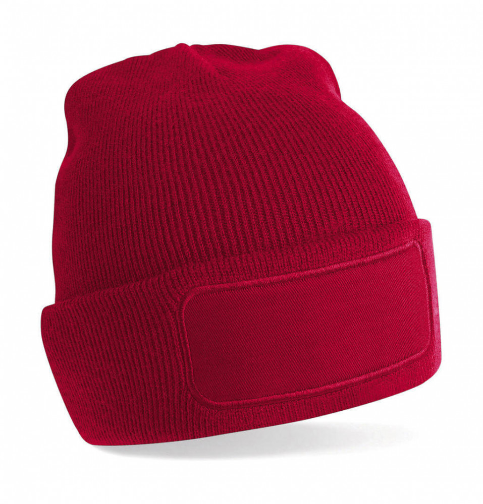 Uniszex téli sapka Beechfield Printers Beanie Egy méret, Piros