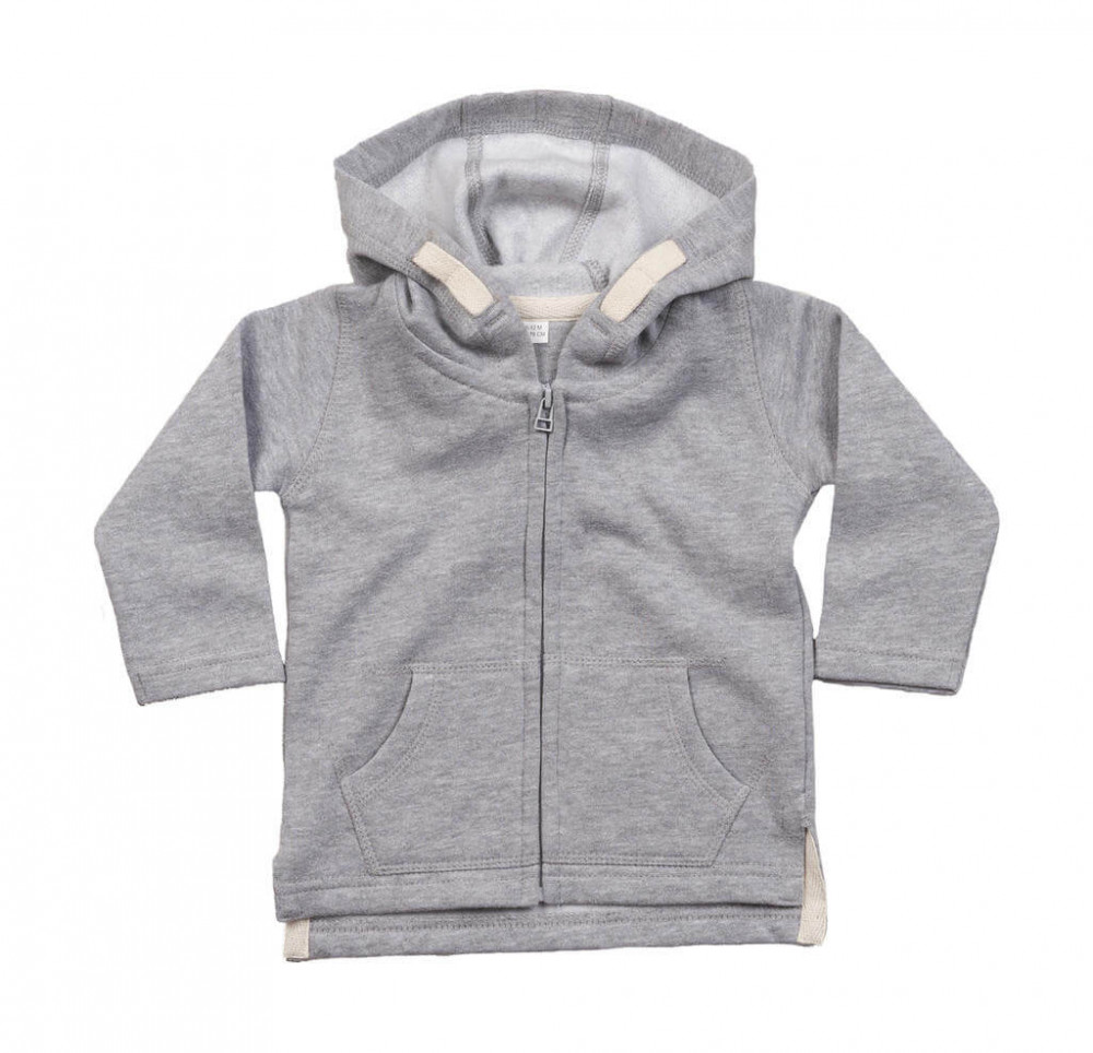 Gyerek kapucnis hosszú ujjú kabát BabyBugz Baby Hoodie 4-5 yrs, Heather Grey Melange