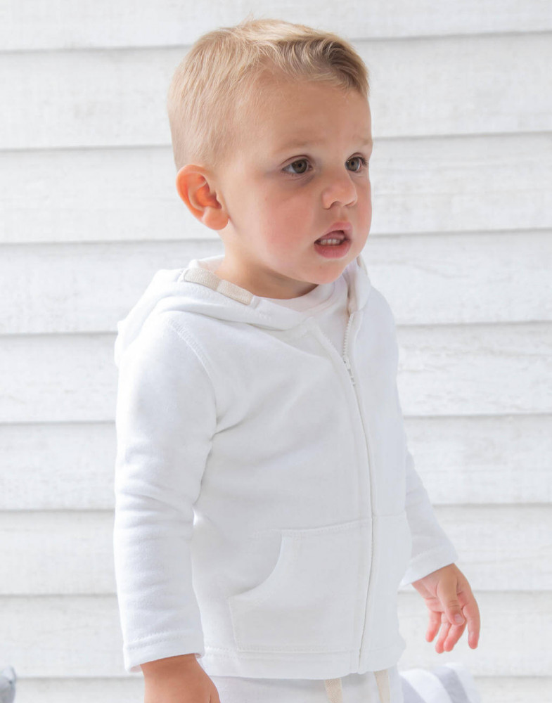 Gyerek kapucnis hosszú ujjú kabát BabyBugz Baby Hoodie 18-24, Poros kék Organik