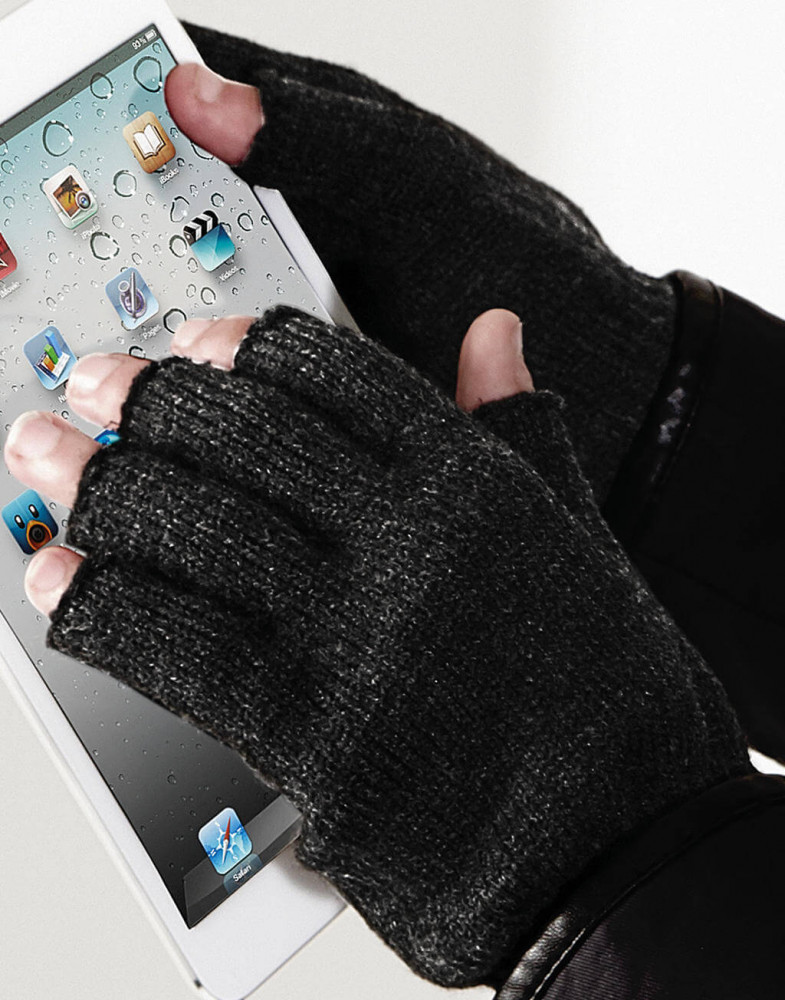 Férfi kesztyű Beechfield Fingerless Gloves S/M, Fekete