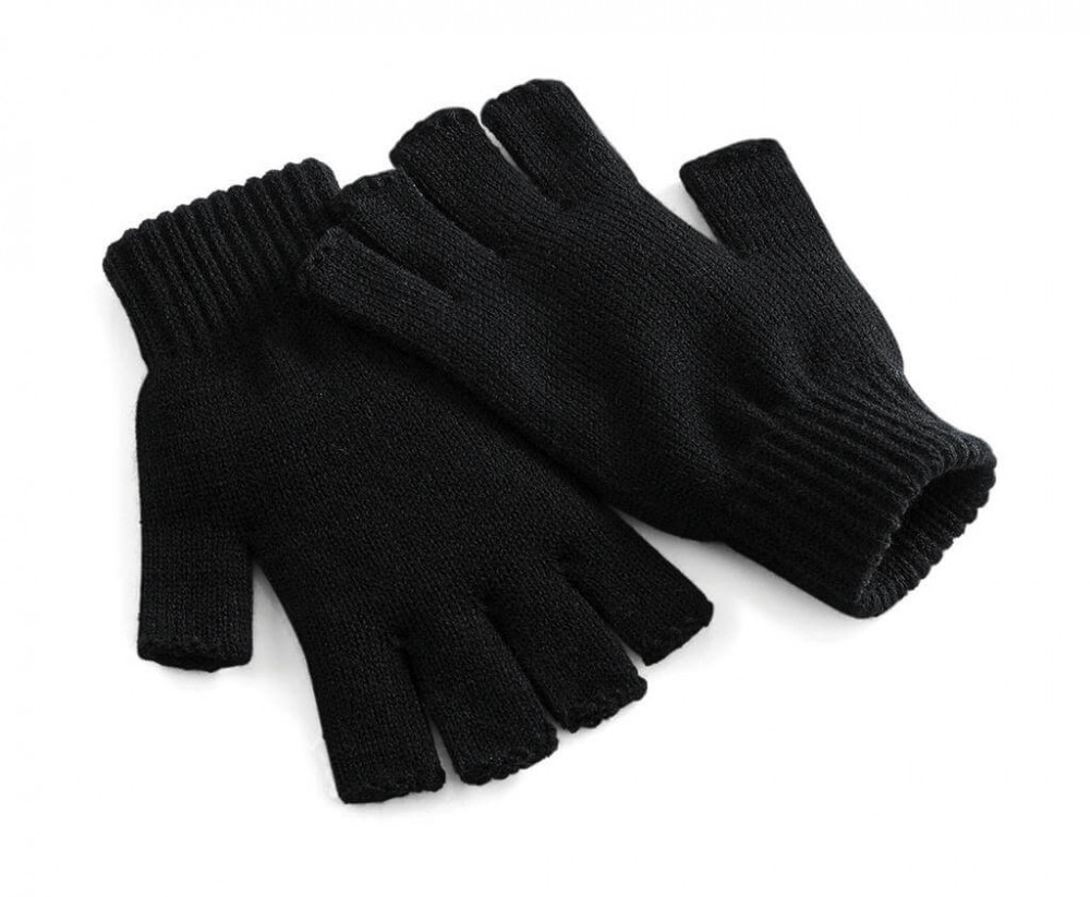 Férfi kesztyű Beechfield Fingerless Gloves L/XL, Fekete