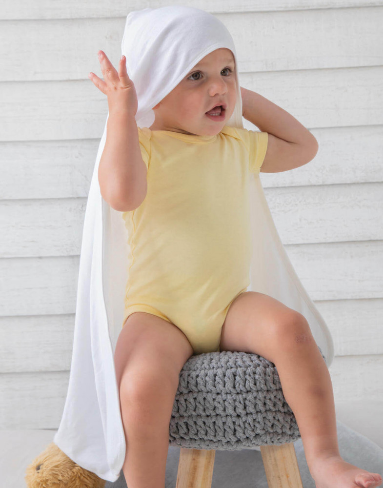 Bébi kapucnis organikus takaró BabyBugz Baby Organic Hooded Blanket Egy méret, Fehér/Fehér Organik