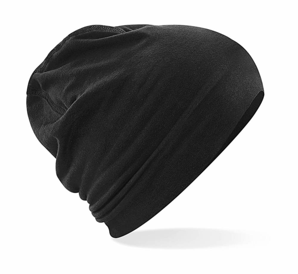 Uniszex téli sapka Beechfield Hemsedal Cotton Beanie B366 Fekete/Fekete