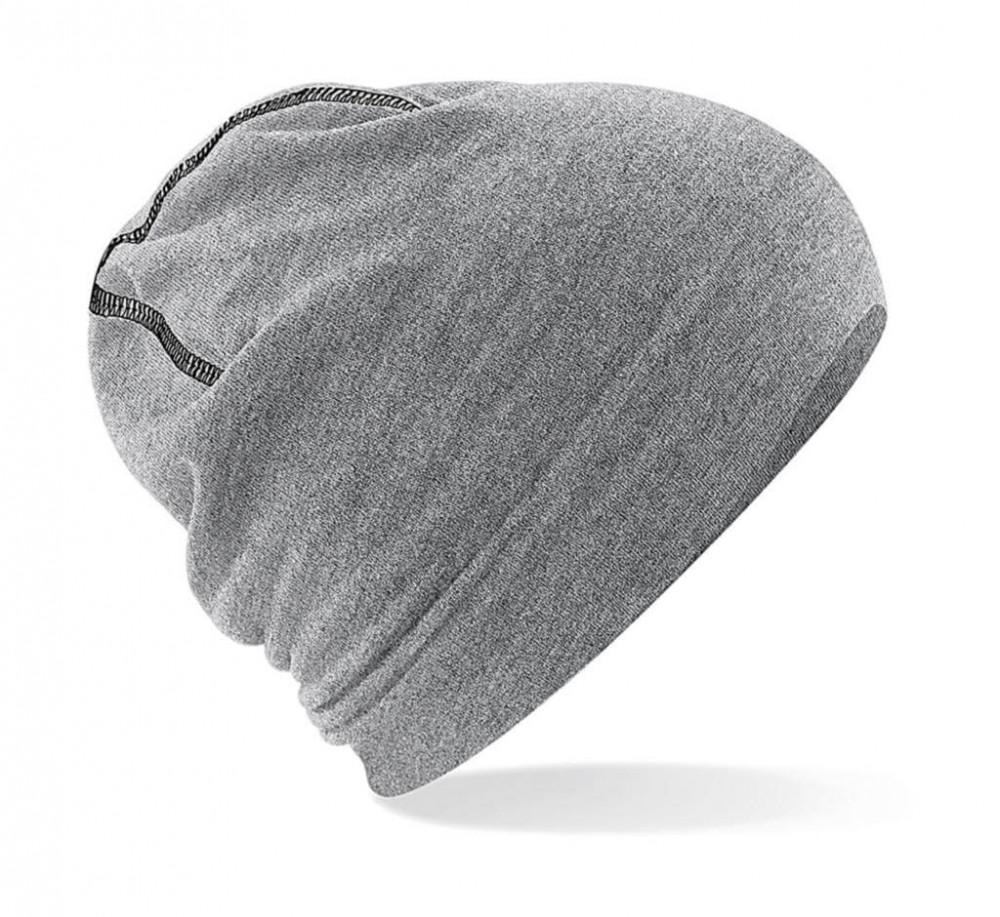 Uniszex sapka Beechfield Hemsedal Cotton Beanie B366 Egy méret, Heather szürke/Fekete