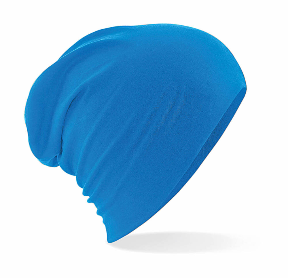 Uniszex téli sapka Beechfield Hemsedal Cotton Slouch Beanie B368 Zafírkék