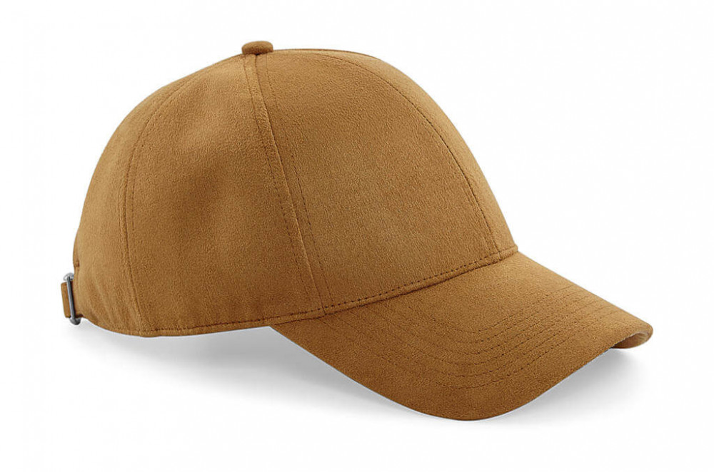 Uniszex sapka Beechfield Faux Suede 6 Panel Cap Egy méret, Karamell
