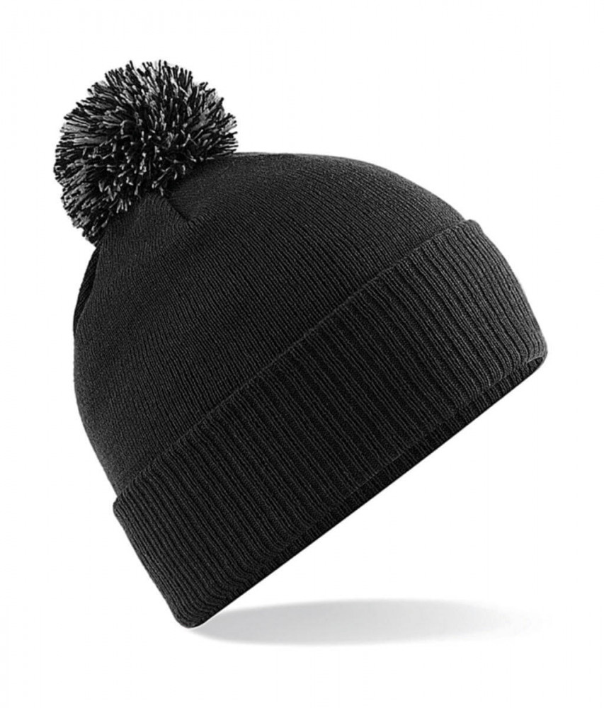 Uniszex téli sapka Beechfield Snowstar Beanie Egy méret, Fekete/Grafitszürke Szürke