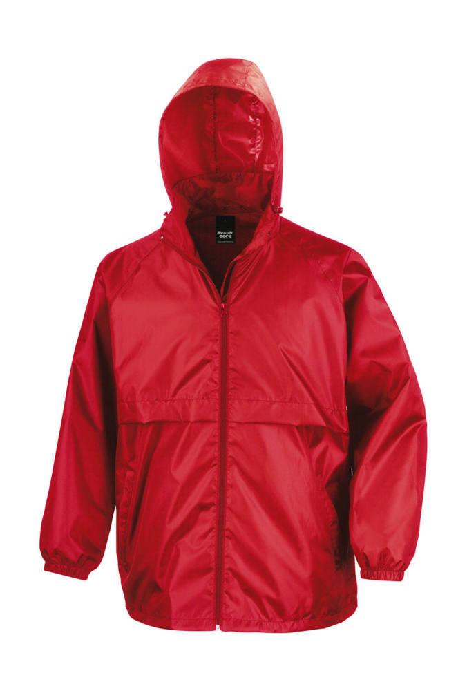 Uniszex Kabát Kapucnis Result Lightweight Jacket - S, Piros