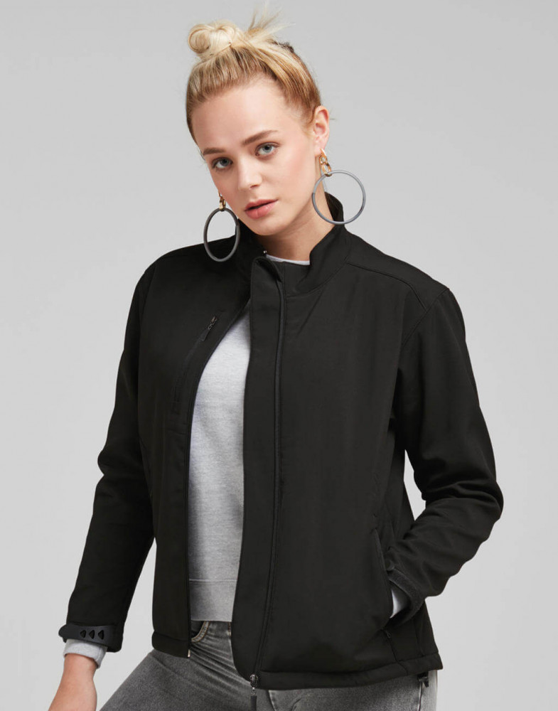 Női hosszú ujjú Softshell SG Ladies' Softshell Jacket S, Fekete