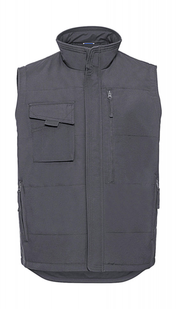 Férfi ujjatlan mellény munkaruha Russell Europe Heavy Duty Workwear Gilet 2XL, Konvoj szürke