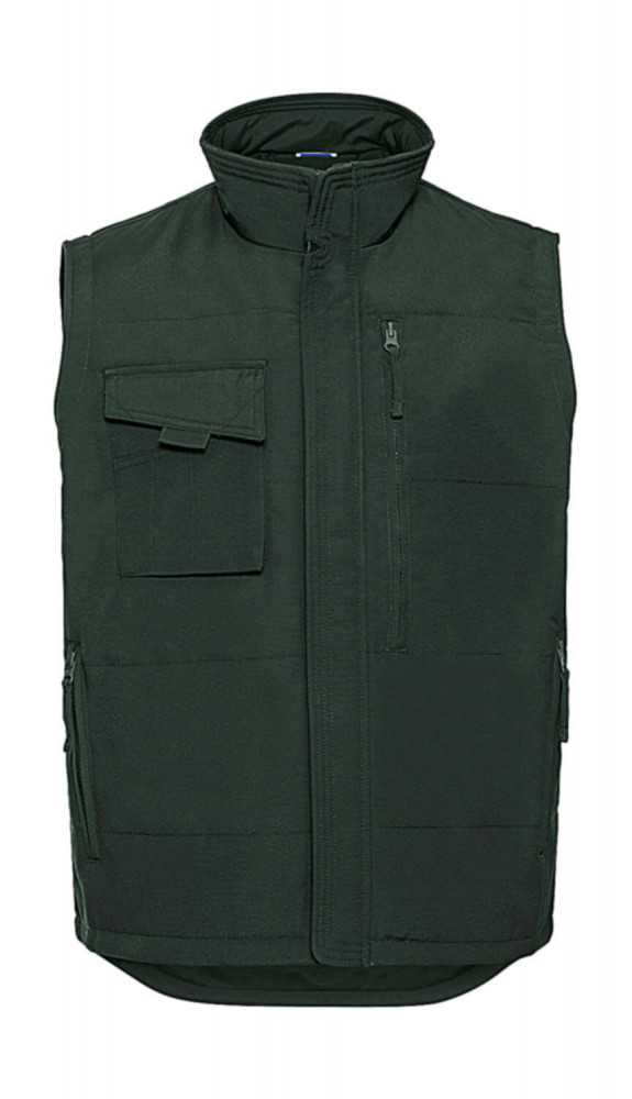 Férfi ujjatlan mellény munkaruha Russell Europe Heavy Duty Workwear Gilet S, Sötétzöld