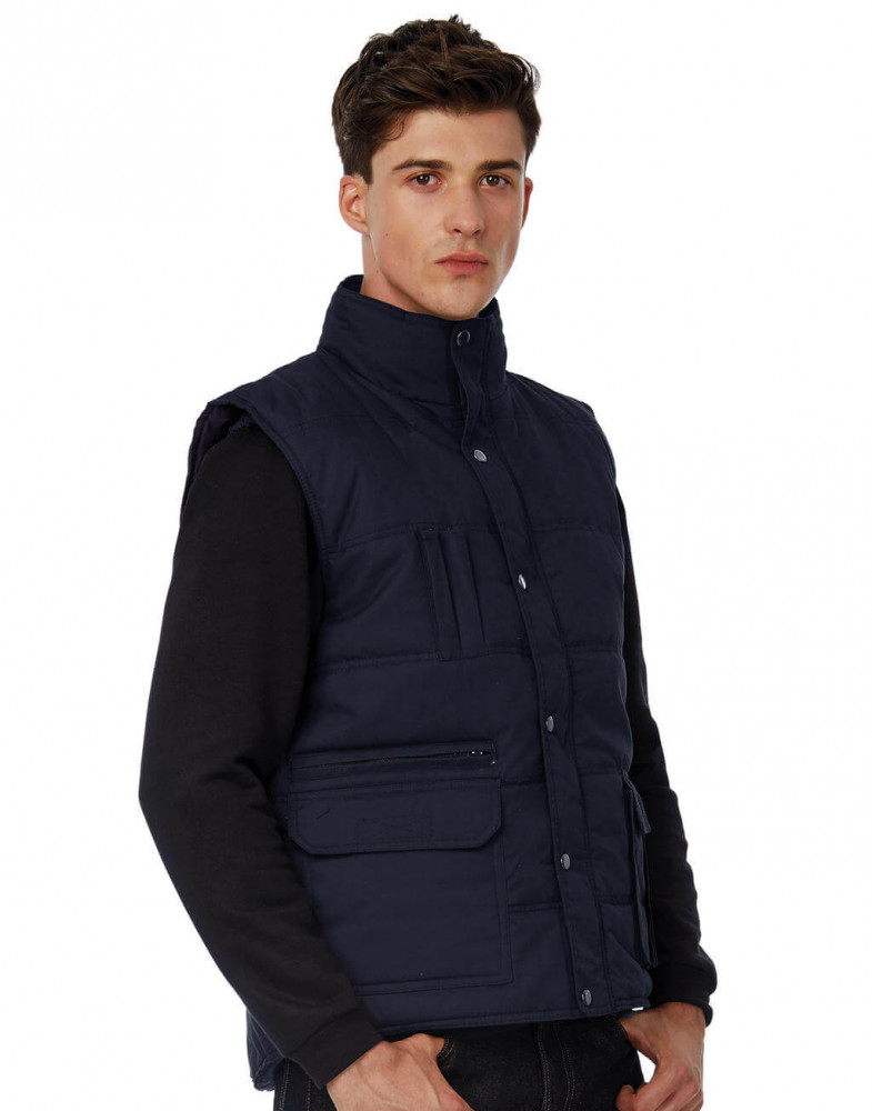 Uniszex ujjatlan mellény B and C Bodywarmer Explorer S, Fekete