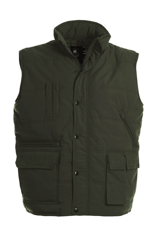 Uniszex ujjatlan mellény B and C Bodywarmer Explorer S, Oliva zöld