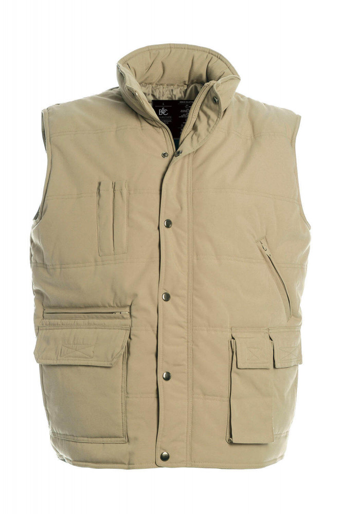 Uniszex ujjatlan mellény B and C Bodywarmer Explorer S, Beige