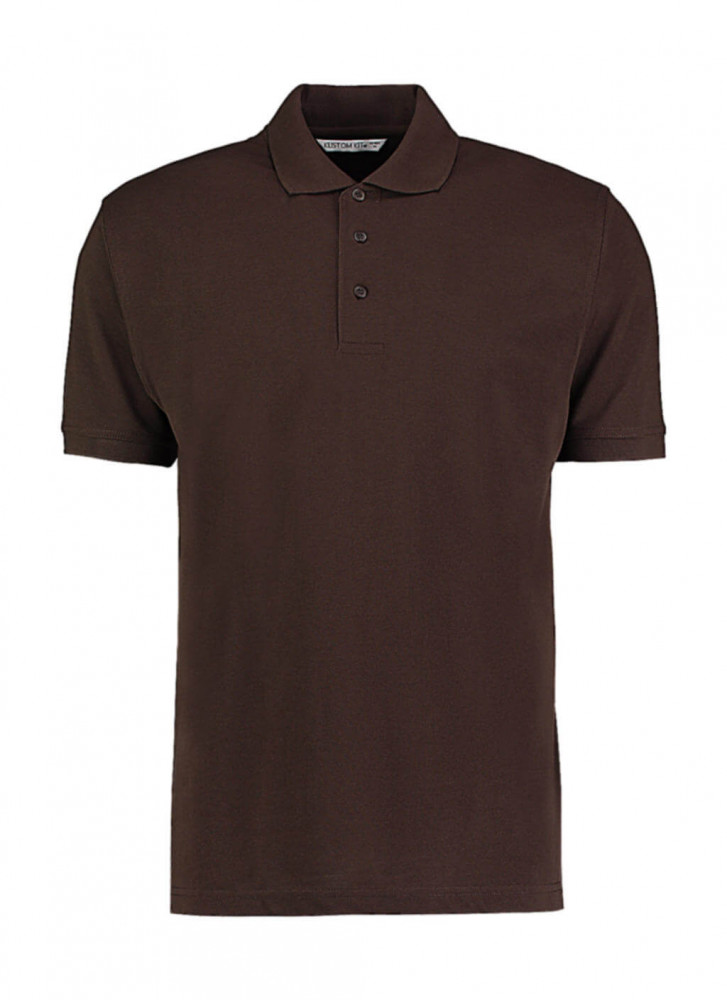 Férfi rövid ujjú galléros póló Kustom Kit Men's Classic Fit Polo Superwash 60º S, Csokoládébarna