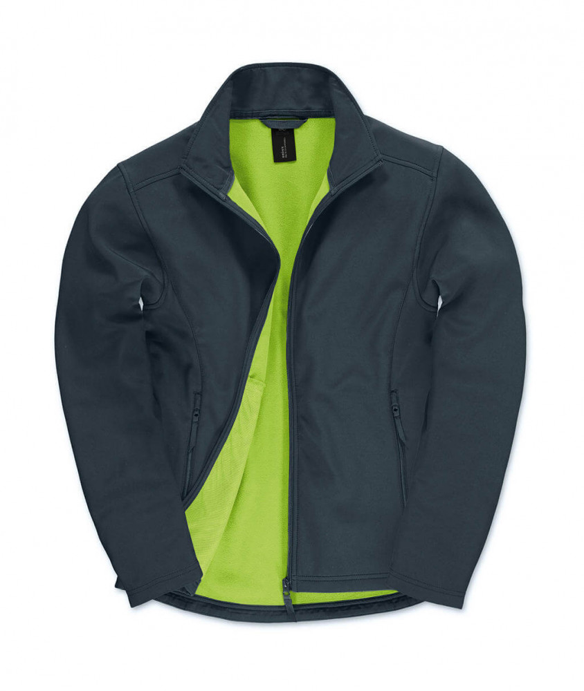 Férfi hosszú ujjú Softshell B and C ID.701 Softshell Jacket M, Sötétkék/Neon Zöld