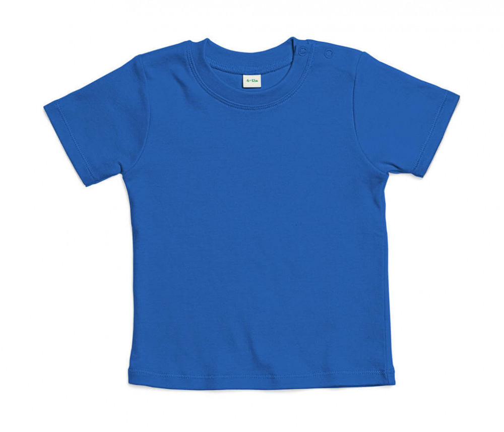 Bébi rövid ujjú póló BabyBugz Baby T-Shirt 0-3, Kobalt Organik
