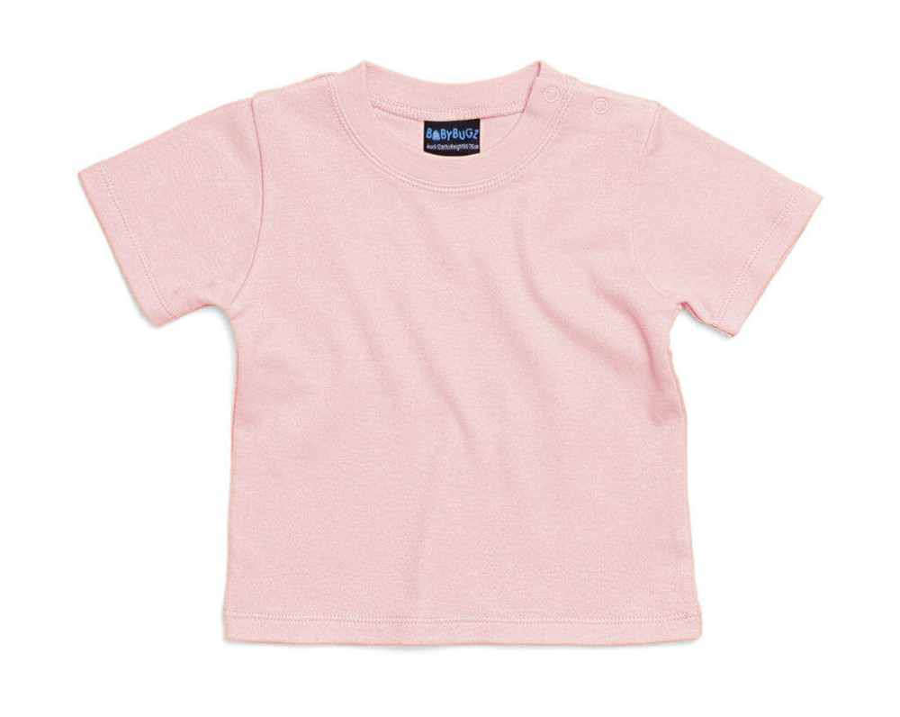 Bébi rövid ujjú póló BabyBugz Baby T-Shirt 3-6, Por Rózsaszín